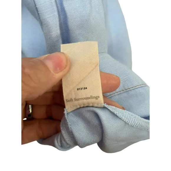 Soft Surroundings Tiered Button-Up Casual Midi Shirt Dress Size S denim - Picture 6 of 10